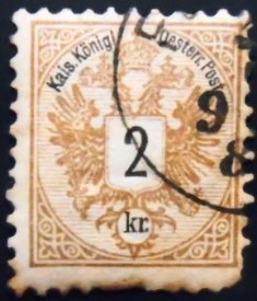 Selo postal da Áustria de 1883 Coat of Arms 2 U sev