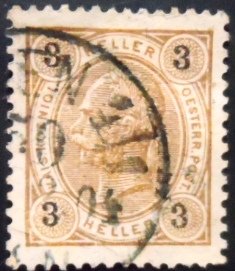 Selo postal da Áustria de 1899 Emperor Franz Joseph 3 U