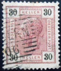 Selo postal da Áustria de 1899 Emperor Franz Joseph 30 U A