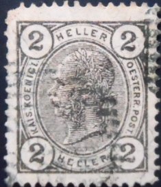 Selo postal da Áustria de 1904 Franz Joseph 2 U sev