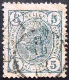 Selo postal da Áustria de 1904 Franz Joseph 5 U sev