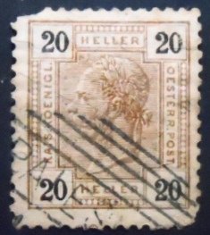 Selo postal da Áustria de 1905 Emperor Franz Joseph 3 U sev