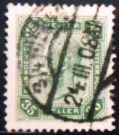 Selo postal da Áustria de 1905 Emperor Franz Joseph 35 U