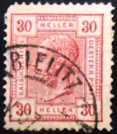 Selo postal da Áustria de 1906 Emperor Franz Joseph 10 U
