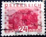 Selo postal da Áustria de 1932 Hohensalzburg Fortress small format U
