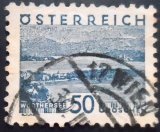 Selo postal da Áustria de 1932 Wörthersee dull blue U