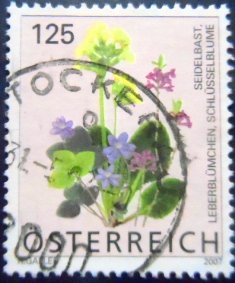 Selo postal da Áustria de 2007 Daphne mezereum U