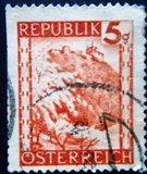 Selo postal da Áustria de 1947 Leopoldsberg U