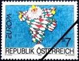 Selo postal da Áustria de 1993 Flying Harlequin U