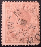 Selo postal de Victória de 1905 Queen Victoria 1 U sev