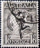 Selo postal da Austrália de 1949 Hermes and Globe 1.6 U sev