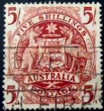 Selo postal da Austrália de 1949 Coat Of Arms 5 U