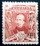 Selo postal da Austrália de 1930 Centenary of Sturt's Exploration U