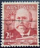 Selo postal da Austrália de 1949 John Lord Forrest of Bunbury 2½ U