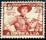 Selo postal da Austrália de 1948 Boy Scout 2½ U