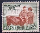 Selo postal da AUstrália de 1953 Young Farmers' Clubs U