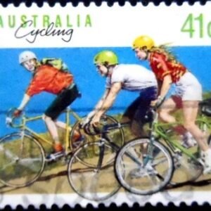 Selo postal da Austrália de 1989 Cycling U sev