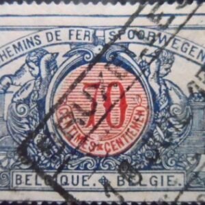 Selo postal da Bélgica de 1902 Railway Stamp: Middle in a Different Color 70 U