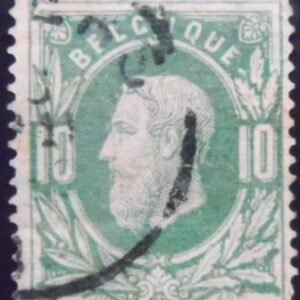 Selo postal da Bélgica de 1869 King Leopold II 10 U