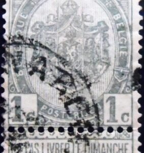 Selo postal da Bélgica de 1893 Coat of Arms 1 U