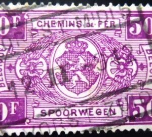Selo postal da Bélgica de 1941 Coat of Arms 50 U E sev