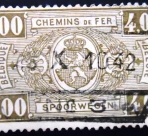 Selo postal da Bélgica de 1941 Coat of Arms 4 U E sev