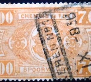 Selo postal da Bélgica de 1927 Coat of Arms 7 U E sev