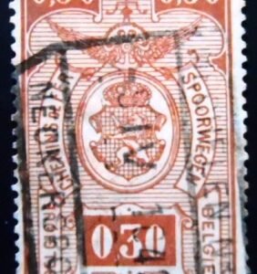 Selo postal da Bélgica de 1927 Coat of Arms 0.50 U E sev
