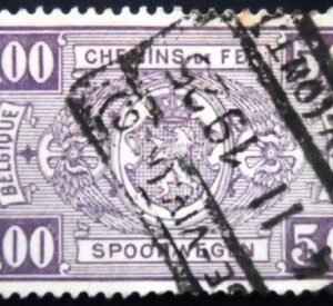 Selo postal da Bélgica de 1924 Coat of Arms 5 U E sev
