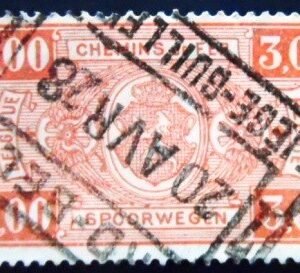 Selo postal da Bélgica de 1923 Coat of Arms 3 U E sev