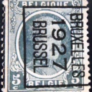 Selo postal da Bélgica de 1927 King Albert I type Houyoux Precanceled 5 N