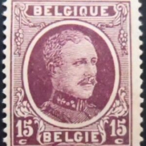 Selo postal da Bélgica de 1923 King Albert I Type Houyoux 15 N b