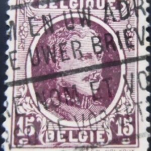 Selo postal da Bélgica de 1923 King Albert I Type Houyoux 15 U b