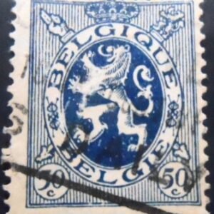 Selo postal da Bélgica de 1929 Heraldic Lion 50 U sev