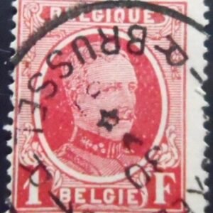 Selo postal da Bélgica de 1927 King Albert I Type Houyoux Surcharged 1 U