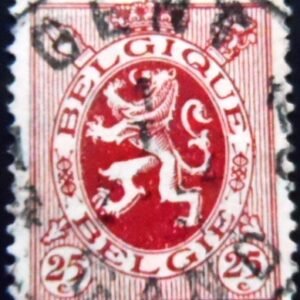 Selo postal da Bélgica de 1929 Heraldic Lion 25 U sev