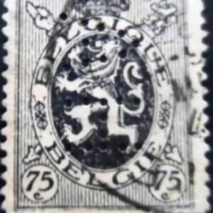 Selo postal da Bélgica de 1930 Heraldic Lion 75 U sev