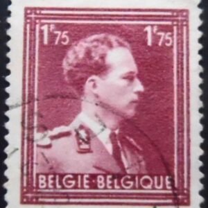 Selo postal da Bélgica de 1950 King Leopold III Open Collar 1.75U