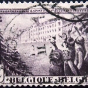 Selo postal da Bélgica de 1932 Sanatorium Les Pins in La Hulpe 10+5 U