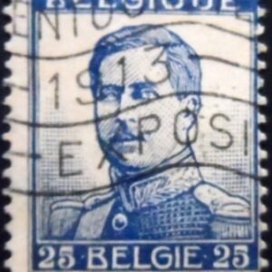 Selo postal da Bélgica de 1912 King Albert I with Engravers Name 25 U