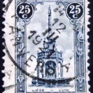 Selo postal da Bélgica de 1919 Perron Liège U sev