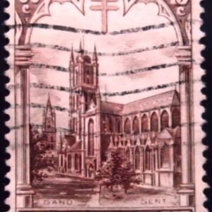 Selo postal da Bélgica de 1928 Saint Bavo cathedral in Gent U