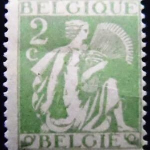 Selo postal da Bélgica de 1932 Ceres Gleaner 2 U