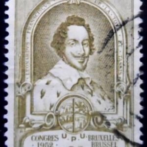 Selo postal da Bélgica de 1952 Count Leonard II of Taxis U