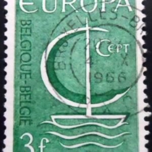 Selo postal da Bélgica de 1966 Sailing Ship as Symbol U