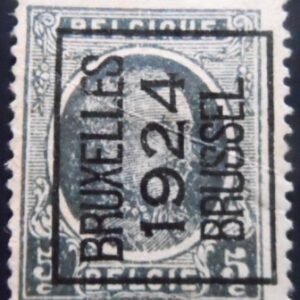 Selo postal da Bélgica de 1924 King Albert I type Houyoux Precanceled 5 N