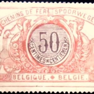 Selo postal da Bélgica de 1902 Railway Stamp: Middle in a Different Color 50 N