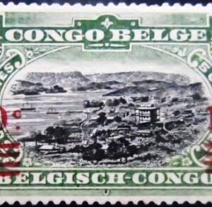 Selo postal do Congo Belga de 1921 Port of Matadi Bilingual N A