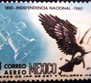 Selo postal do México de 1960 Crested Caracara