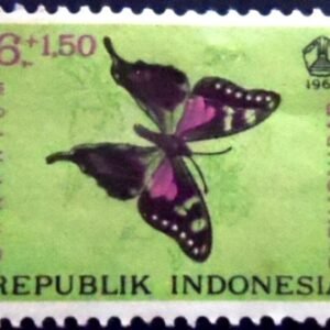 Selo postal da Indonésia de 1963 Purple Spotted Swallowtail M